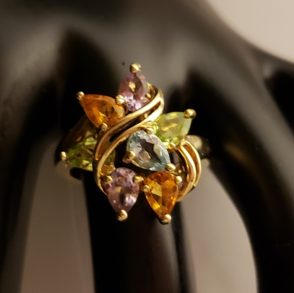 Vintage 1990s Multi Gemstone Ring